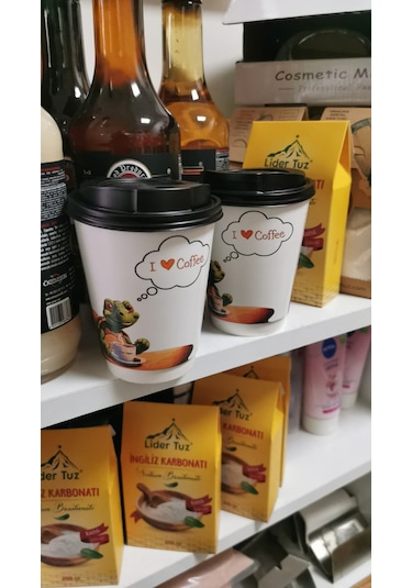 Kaplumbağa Sıcak Grubu Kapaklı Karton Kahve Bardağı 400 Ml 12'li