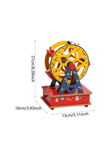 Suntek Yılbaşı Müzik Kutusu Tekerlek Masaüstü Süsü Sarı