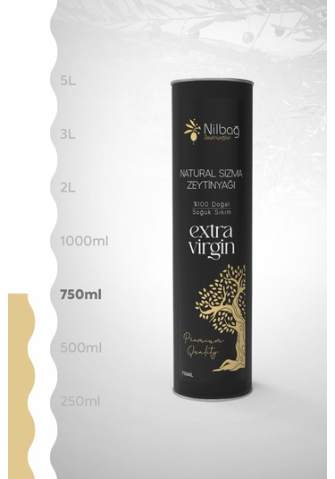 Nilbağ Zeytinyağları Ayvalık Sızma Natural Zeytinyağı Teneke 750 ML