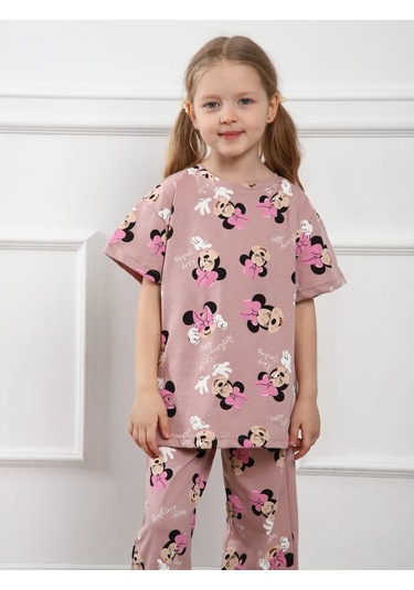 Atutpostel Çocuk Pamuklu Baskılı Pijama Takımı Kısa Kollu Pantolon 378000373 Beyaz