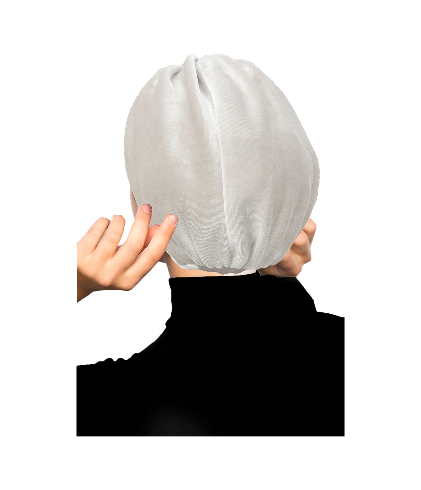 Kadife Kardelen Astarlı Krem Hazır Türban Tesettür Bone Krem