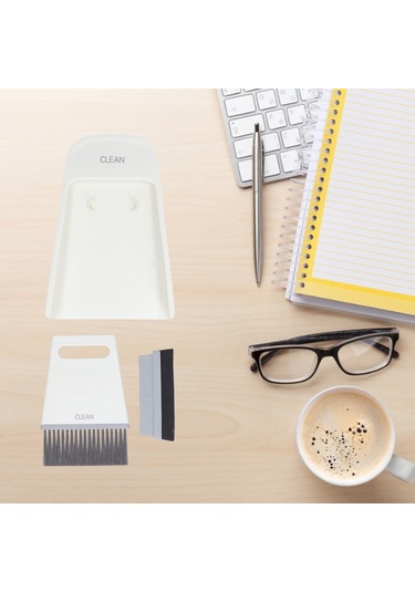 Hangfox Mini Abs+pet+eva El Fırça Ve Çöp Kovalı Seti - Masası, Klavye, Araba Temizliği İçin Esnek, Dayanıklı Ev Temizlik Aleti Beyaz Diğer