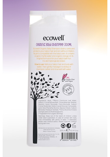 Ecowell Organik Bebek Şampuanı 2 x 300 ML