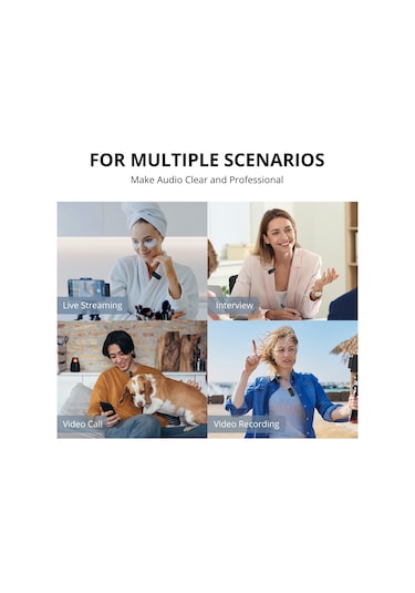 Reedark Kablosuz Yaka Mikrofonu - Çift Vericili, 40m Menzil, Gürültü Azaltma, 8 Saat Pil Ömrü, Podcast & Video Çekimleri İçin