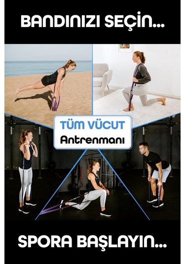 35kg Barfiks Lastiği Gym Resistance Band Antrenman Kas Geliştirme Bandı Mor Extra Sert