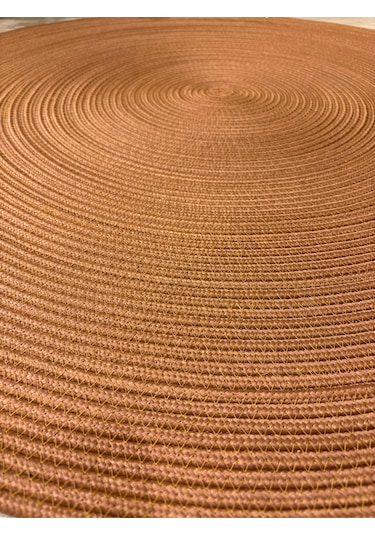 Jüt Yuvarlak Hasır Görünümlü Klasik Halı Kilim Natural