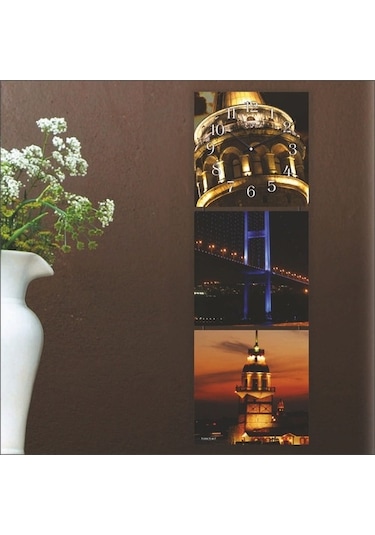Mdf Istanbul Manzaralı Tablo Duvar Saati (64902725)