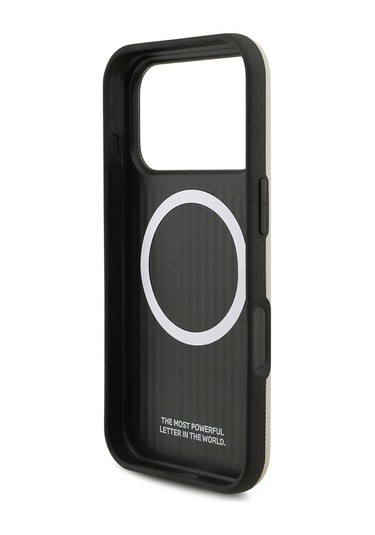 İphone 17 Pro Uyumlu Kılıf Bmw Lisanslı M-safeli Metal Logolu Delikli M Dizayn Deri Kapak Gri Gri