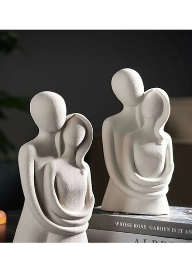 Sevgili Aşıklar Sarılmış Biblo Dekor 1 Adet