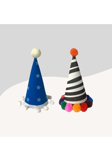 Kediler Ve Küçük Irk Köpekler İçin 2li Parti Şapkası Ps75 El Yapımı