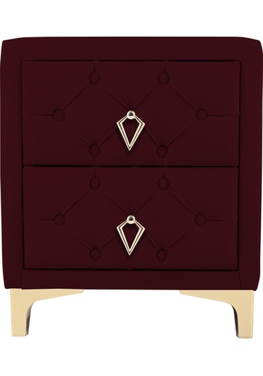 Ruby 2 Çekmeceli Komodin-gold Model Kapitoneli Yatak Odası Ikili Komodin&şifonyer Modelleri