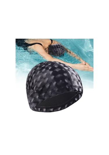Suntek Yüzme Boneleri Saçları Kuru Tutar Havuz Şapkası Siyah