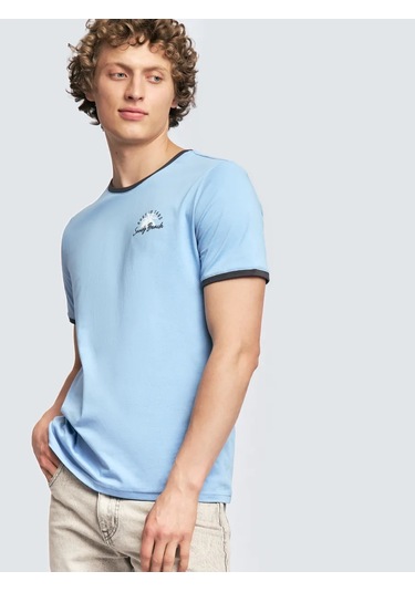 Zolla Erkek Pamuklu Triko Tişört 431696002 Mavi