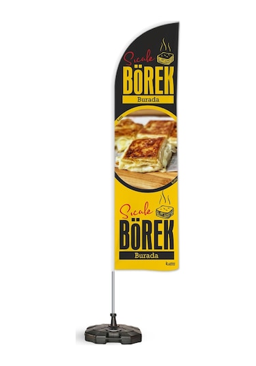 Börek Temalı Tek Yelken Bayrak V2 1 Adet