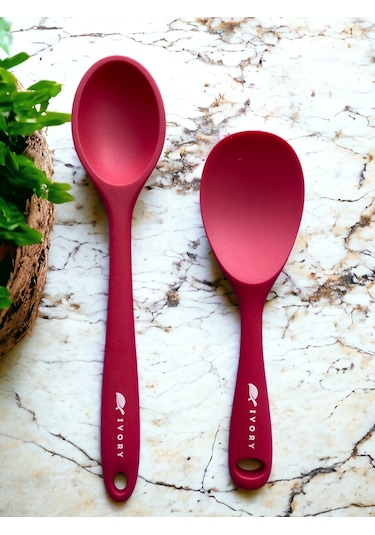 Sert Uçlu Isıya Dayanıklı Silikon Kaşık 28/22 Cm Fuşya
