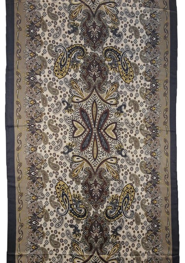 Enba Etnik Desenli Soft Pamuklu Şal 75x190 Cm Siyah - Kahve