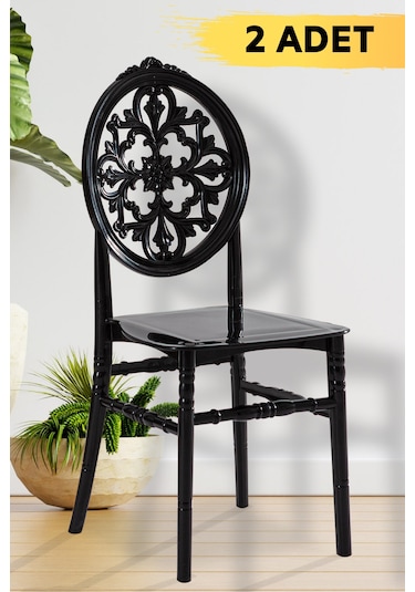 2 Adet Venüs Siyah Pratik Sandalye / Balkon-Bahçe-Mutfak