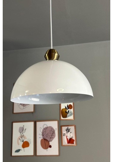 Yimpi Avize Tekli Eskitme Boncuk Başlık Sarkıt Salon Kuaför Cafe Dekoratif Aydınlatma Pastane Beyaz