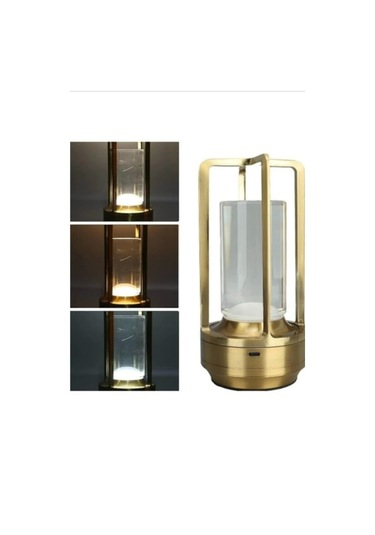 Cata Şarjlı Ledli Vegas Masa Lambası Krom 3 Renk Işık Abajur Çok Renkli