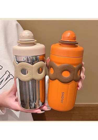 Shotay Donat Çelik Matara Çocuk 500ml Çelik Bej Çelik