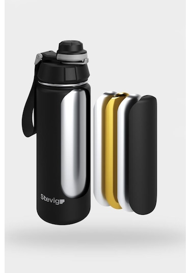 Stevig 1 Hand Leak-proof Sızdırmaz Çelik Termos 500 Ml Black St-207