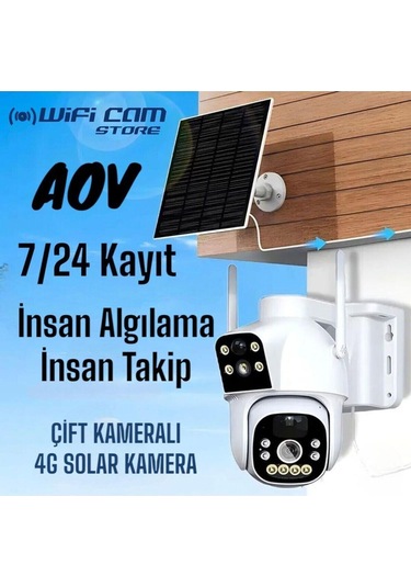 Aov Çift Kameralı 7/24 Kayıt E Sim Özellikli 4g Solar Kamera-127917