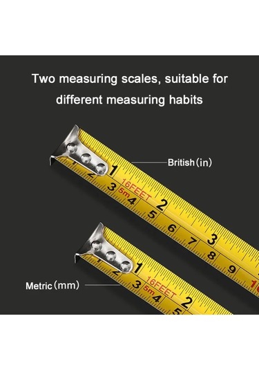 5m 19mm-hassas Şeffaf Çelik Mezura Geri Çekilebilir 3m 5 Metre Kalınlaşmış Kendinden Kilitlemeli Kauçuk Ağaç İşleme Aleti Metrik Şerit Cetvel