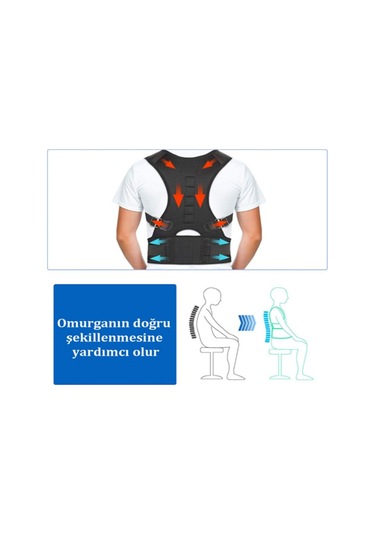 Medikal Kamburluk Önleyici Kifoz Skolyoz Korsesi Dik Duruş Korsesi Omuz Sırt Korsesi Manyetik Korse