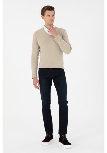 U.s. Polo Assn. Erkek Açık Haki Melanj Kazak /triko 50288885-vr193 Koyu Haki - Açık Haki