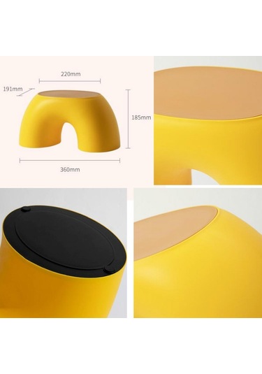 Sones Basit Dairesel Küçük Bank Ev Yuvarlak Çocuk Taburesi Ayakkabı Taburesi Kırmızı