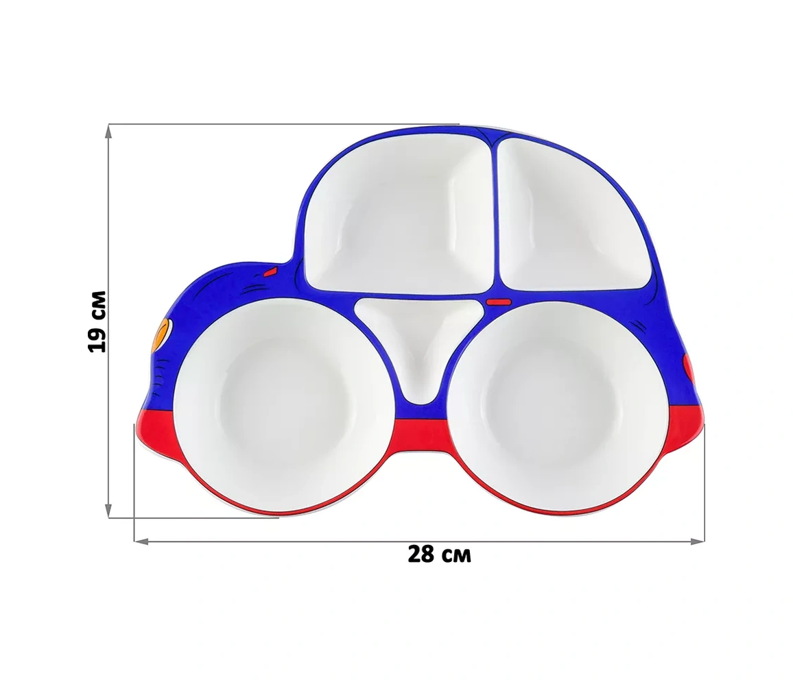 Elan Gallery Menenjsız Tabak "araba", 5 Bölmeli 14333658 Mavi