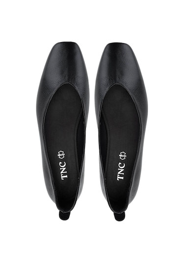 Tamer Tanca Kadın Hakiki Deri Siyah Deri Babet Ayakkabı 1073 004 Bn Ayk Y25 Sıyah Dr Siyah