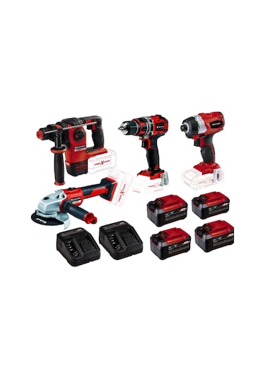 Einhell Kit21 18V 5.2 Ah Li-ion 4 Akülü Matkap + Tork Sıkma + Taşlama + Kırıcı Delici Set