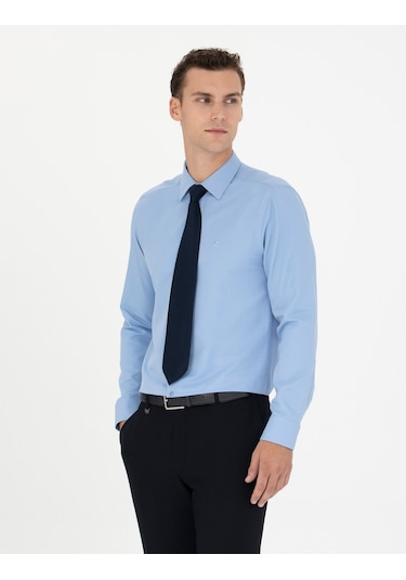 Pierre Cardin Erkek Mavi Basic Gömlek 50277778-vr036 Mavi