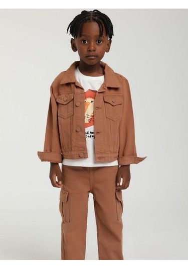 Erkek Çocuk Cepli Gömlek Ceket-15599 Kahverengi