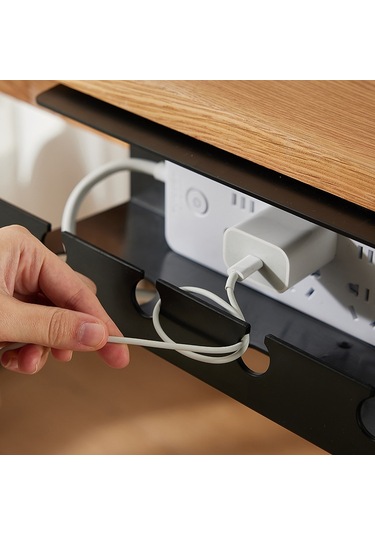 Sones Masa Altı Kablo Düzenleyici Deliksiz Ev Bilgisayar Masası Altı Güç Kablosu Fişi Depolama Rafı Siyah