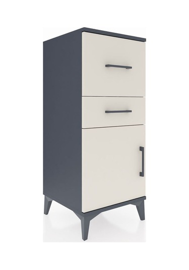 Hyperion Komodin 2 Çekmeceli Tek Kapaklı 44x44x106 Antrasit-aytaşı Antrasit