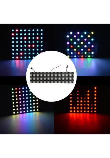 Homyl Led Piksel Matris Paneli Ws2812b Rgb Dijital 8x32cm