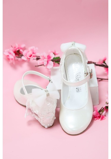 EPAAVM - Topuklu Beyaz Rugan Kız Çocuk Ayakkabı - MWM012601P Beyaz