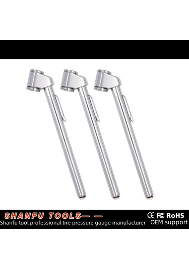 Mufunye Araba Lastik Basıncı Ölçer, 10-120psi Aralığında Hassas Okuma, Dayanıklı Metal Uçlu Kalem Tipi Tester Gl-1302, Gümüş, 45g