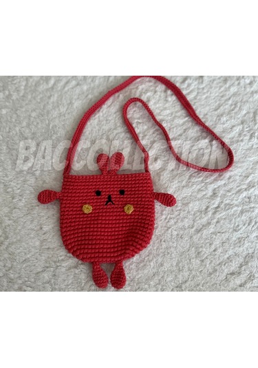 Tavşan El Yapımı Çapraz Çocuk Çanta Pembe