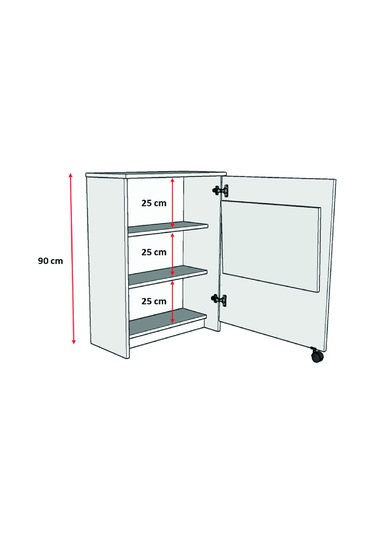 Asra Trend Mutfak Fonksiyonel Kiler Dolabı +katlanır Masa Kül Gri