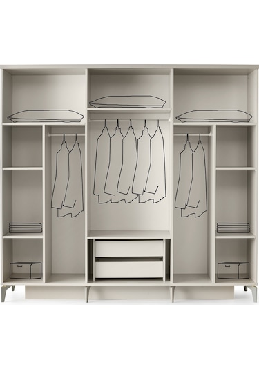 Bükreş Gardırop-mdf-aytaşı-230x58x210cm-6 Kapak-aynalı Kapak-ücre