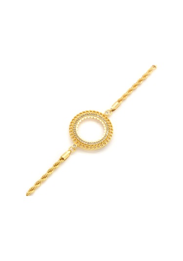 Yarım Altın Çerçeve Bileklik Çelik Altın Kaplama Burgu Model Blk- Altın