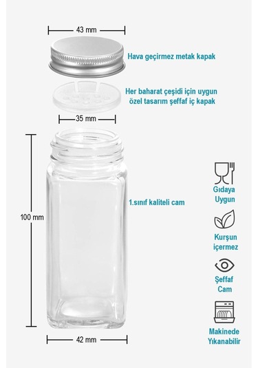 Mienda Home 4'lü Ahşap Standlı Cam Baharatlık Seti Kapaklı Etiketli Baharatlık Takımı Mh01slvr04 Beyaz - Şeffaf