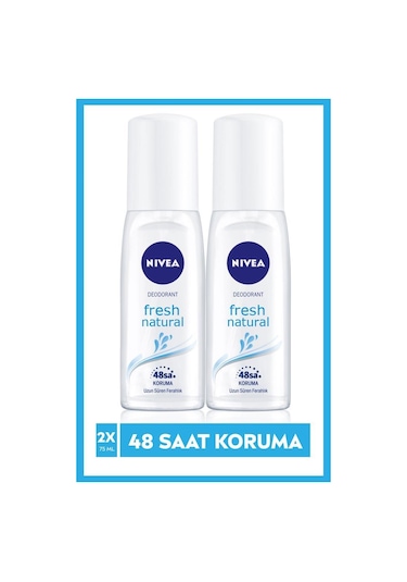 Nivea Kadın Pump Sprey Deodorant Fresh Natural 48 Saat Deodorant Koruması 2 x 75 ML