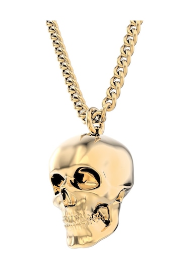 Chocli 18 Ayar Altın Kaplama Skull Kolye