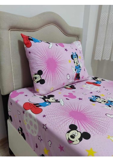 Tek Kişilik Ranforce Kumaş Lastikli Çarşaf Takımı Pembe