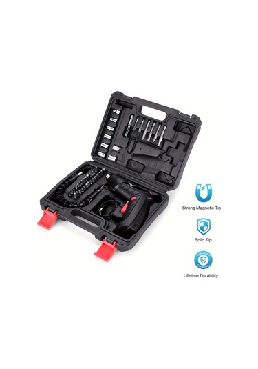 Tcherchi AE01851 Elektrikli Akülü Matkap Şarjlı Tornavida Seti 47 Parça