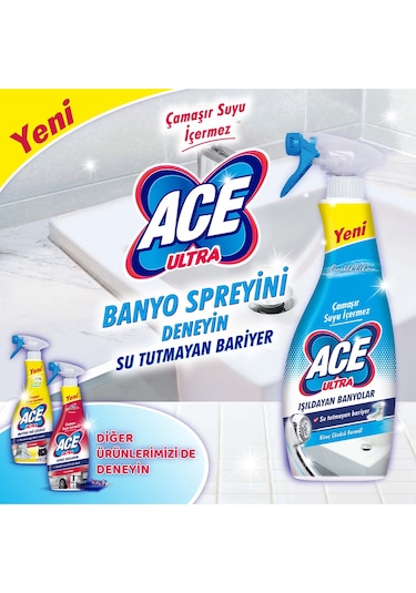 Ace Çamaşır Suyu İçermez Ultra Köpük Banyo 3 x 700 ML